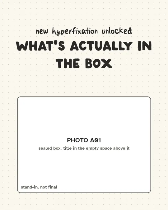 Carousel cover: new hyperfixation unlocked, what's actually in the box